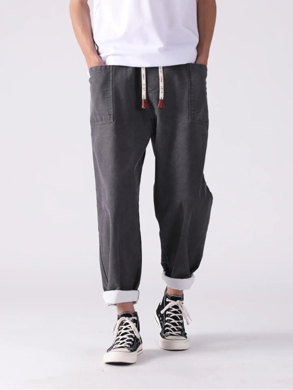 Kidõriman Pokku Pants Cotton Grey Utility Pockets Minimal Streetwear
